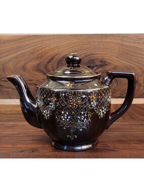 Vintage 1950's Japanese Moriage Redware Teapot